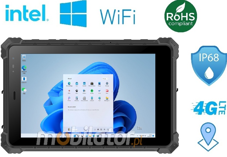 Mobipad 08DS-RTML wstrzsoodporny przemysowy tablet Android 4G LTE IP68